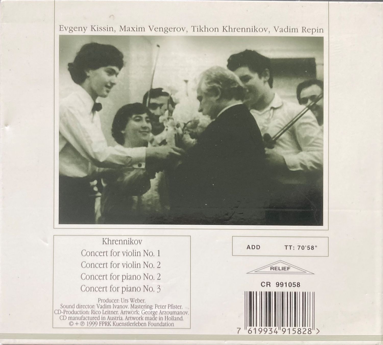 CD: KHRENNIKOV..... - CONCERT FOR VIOLIN NO. 1 – Usato da Poliez-Pittet venduto da Newtown-Records 1
