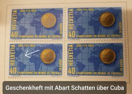 1954 Geschenkheft, Werbemarken,  Abart ET im 4-Block Kt. 313