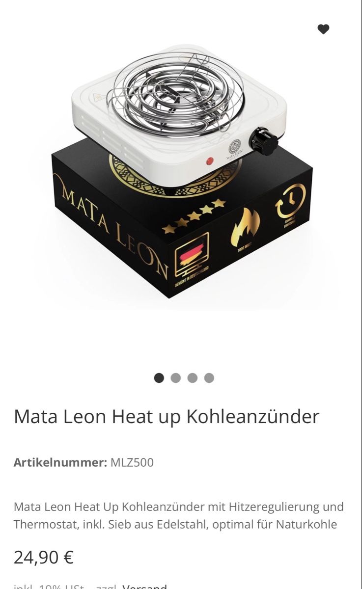 Heizgeräte: Mata Leon Heat up Kohleanzünder – Neu und originalverpackt aus Seengen von michel.seibt