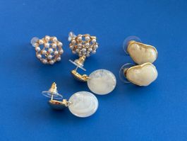 Luxus Elegante Trio Ohrschmuck Ohrstecker Farbe: Gold