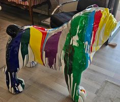 Bouledogue décoratif multicolore (en stock)