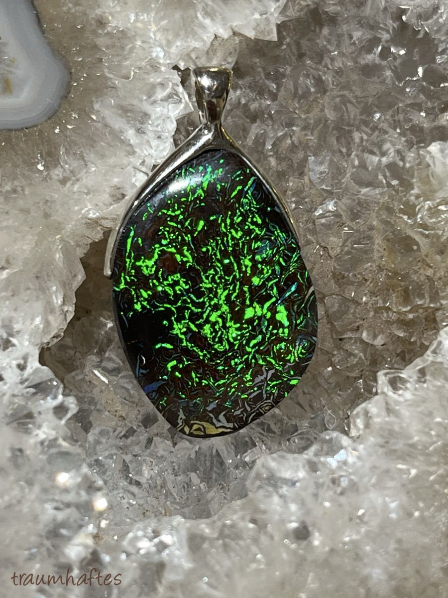 Anhänger: Opal - Anhänger - BlackBoulder - 925 Silberfassung – Neu und originalverpackt aus Thun von Traumhaftes 3