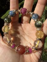 Einzigartiges-Mix Kristall Rubin Armband