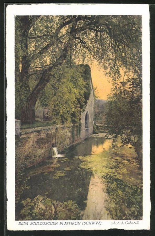 Cartoline postali: Beim Schlösschen Pfäffikon SZ, um 1935 – Usato da Frauenfeld venduto da POML
