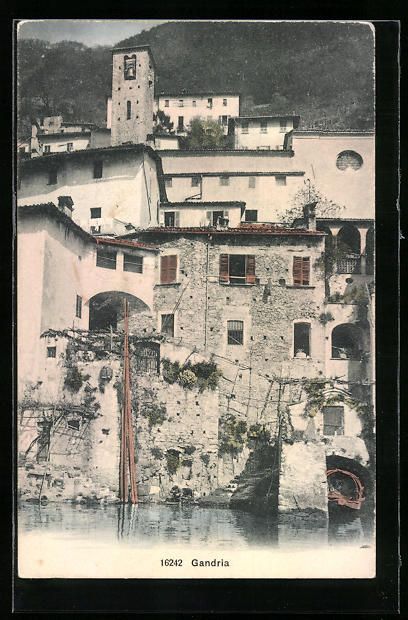 Cartes postales: AK Gandria, Fluss mit Ortsansicht – D'occasion à Berlin par bartko-reher
