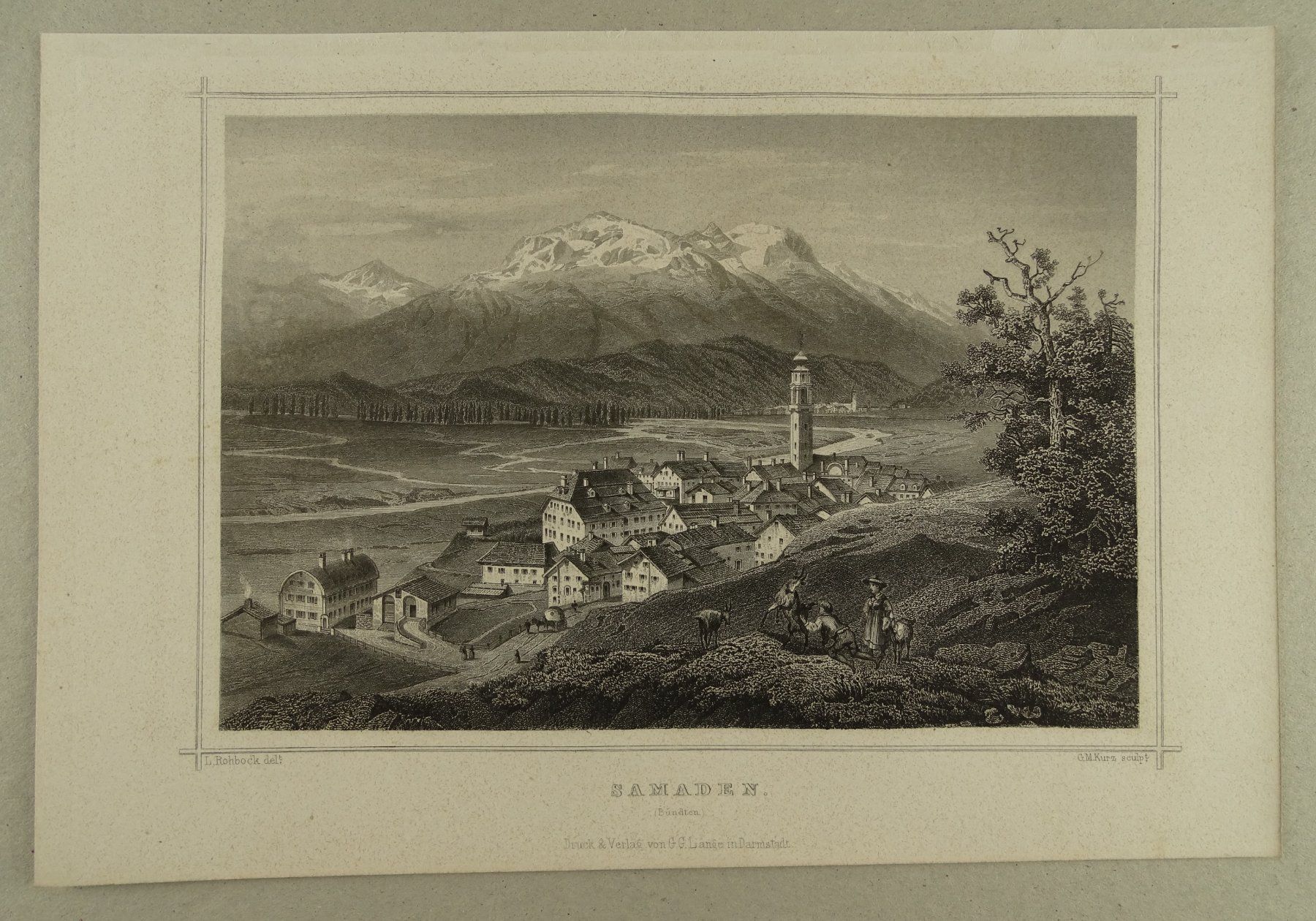 Incisioni: SAMADEN, STAHLSTICH NACH ROHBOCK 1870 – Usato da Grüningen venduto da Kartensammler