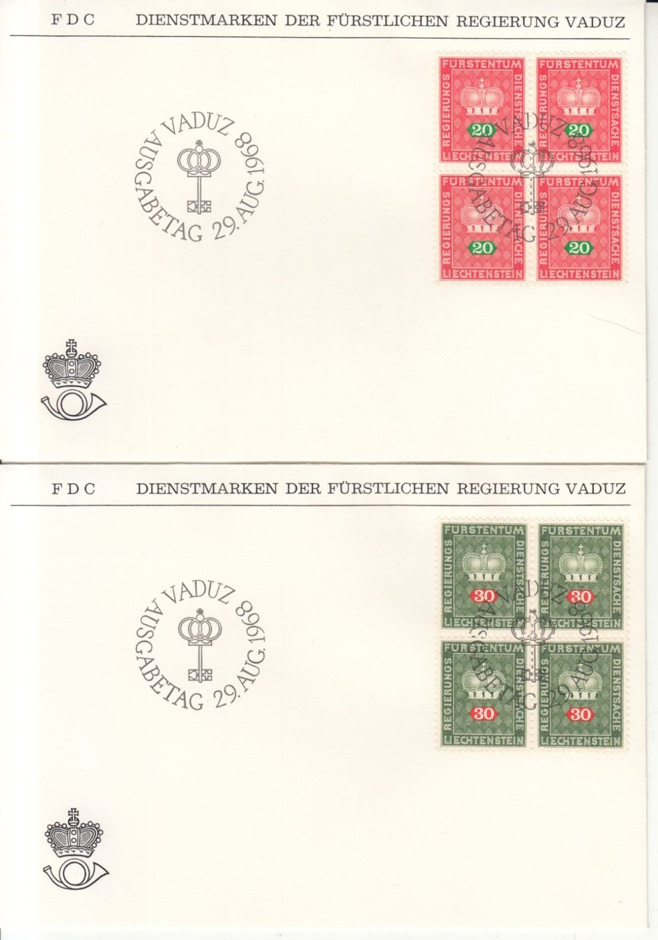 Tutti i francobolli: LBK 45 - 56 im 4er-Block FDC – Usato da Bürglen TG venduto da StampGraf 2