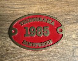Technorama Dampfwoore 1985, Schild, Rarität, Vintage