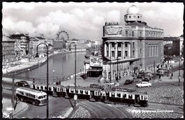 AK Wien Urania mit Donaukanal, ca. 1950