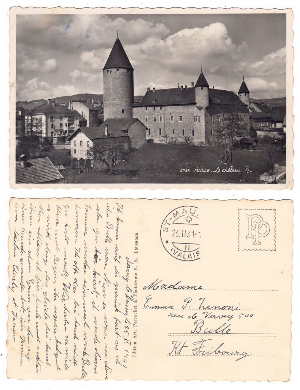 Cartoline postali: Bulle, le Château – Usato da La Tour-de-Peilz venduto da amjust