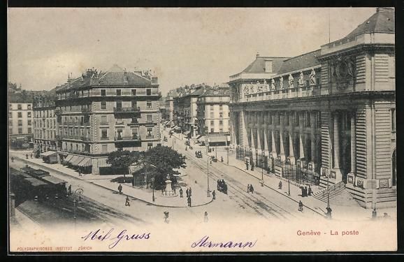 Cartoline postali: AK Genève, La poste, 1900 – Usato da Berlin venduto da bartko-reher