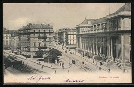 AK Genève, La poste, 1900