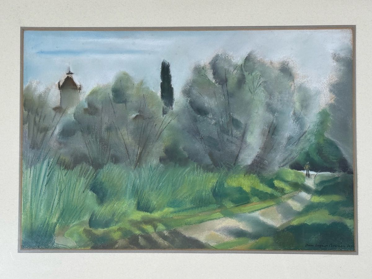 Gemälde: Tolles Landschaftsaquarell/Mischt., Pierre-Eugène Bouvier 32 – Gebraucht aus Rünenberg von Fendi02 1