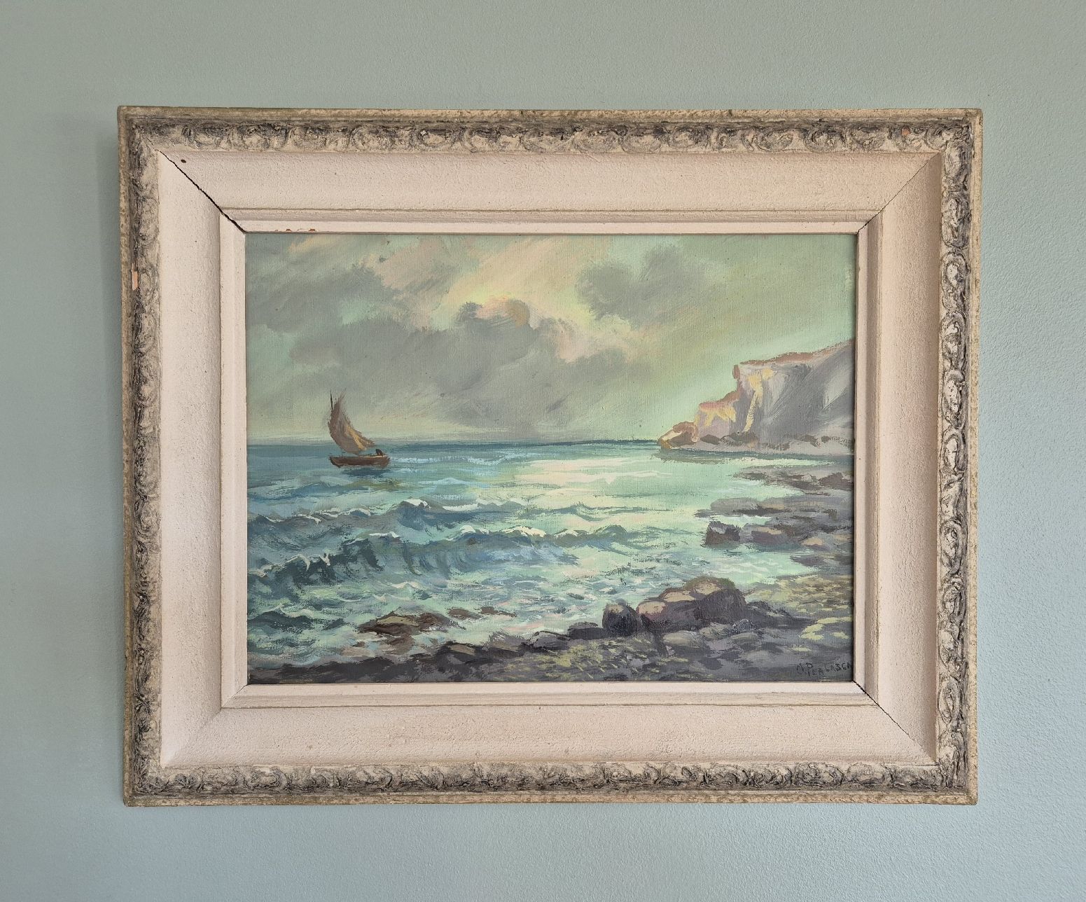 Dipinti: Otto Perlasca "costa ligure" tableau marine Morcote – Usato da Tramelan venduto da La_mine_d_art