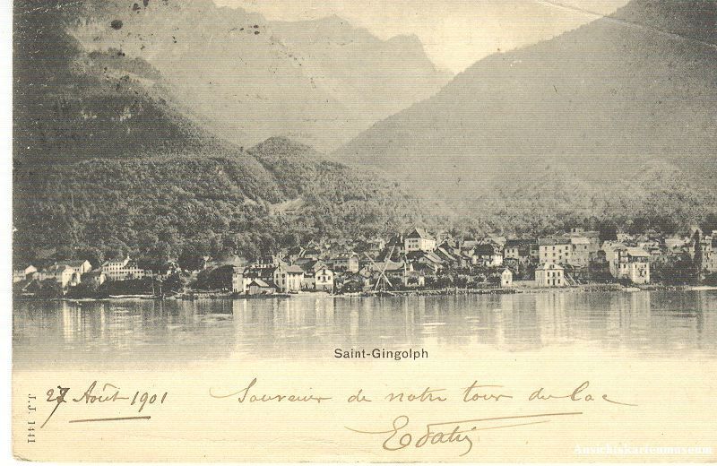 Cartoline postali: Saint-Gingolph - am See + 1901 – Usato da Emmenbrücke venduto da teestube