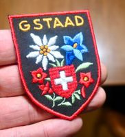 VINTAGE Badge GSTAAD rot nos ST. GALLER STICKEREI rot