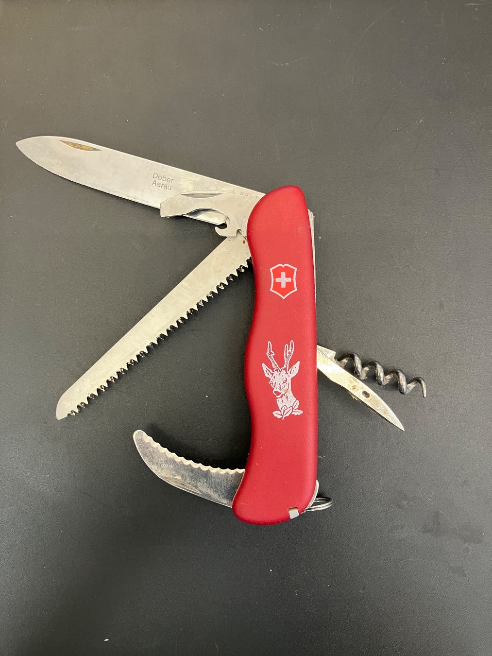 Victorinox Coltelli tascabile: Victorinox Sackmesser Hunter inkl. Lederholster – Usato da Aarburg venduto da Wendepunkt_Fundgrube 3