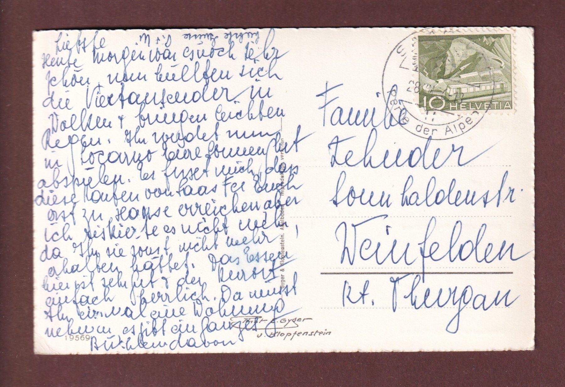 Cartoline postali: SAAS-FEE - 9 Bilder - 1956 – Usato da Pully venduto da nicecards-shop 1