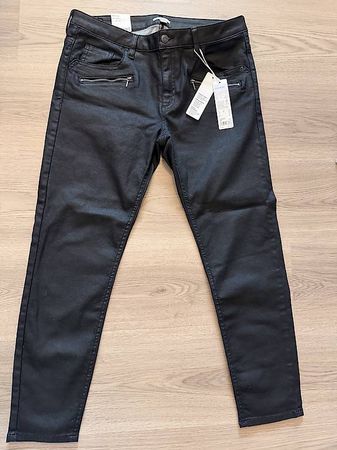 Esprit Skinny Hose  Schwarz Glanzoptik, Gr. 32