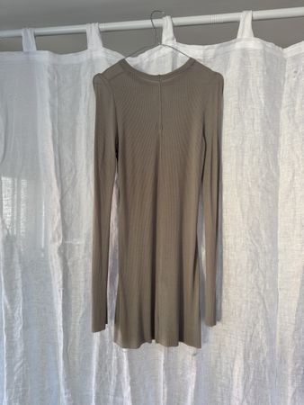 Rick Owens FW23 Luxor – Ribbed Longsleeve, Pearl, Grösse L