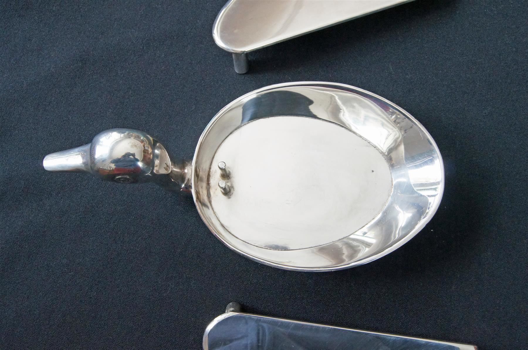 Tutte le decorazioni: Silber-Ente, Tisch-Ente als BLICKFANG – Nuovo e nell'imballaggio originale da Geroldswil venduto da ARTEFACTO 3