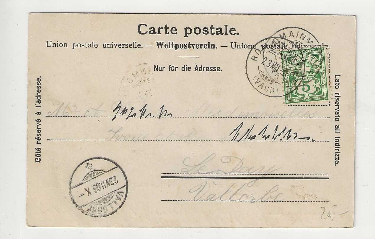 Ansichtskarten: Juriens, 1905 – Gebraucht aus Spiez von Niesen20 1