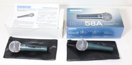 Shure BETA 58A Mikrofon 2 Stück Dynamisches Gesangsmikrofon