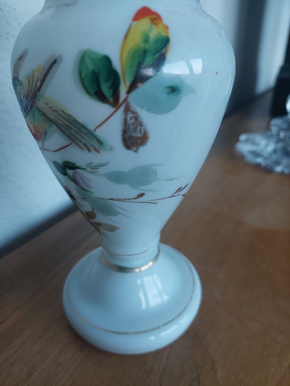 Vasi & Recipienti: Antike Opaline Glasvase bemalt, Jugendstil – Usato da Hergiswil NW venduto da maiette-23.N 4