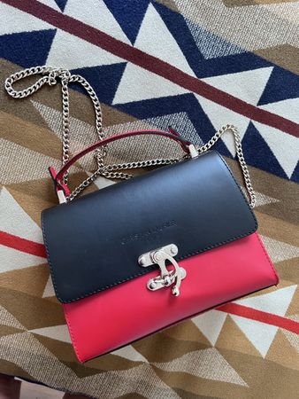Christian Laurier Paris Handtasche, Schwarz/Rot