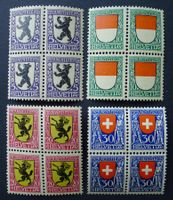PJ 1924, Viererblöcke J29-J32 postfrisch **