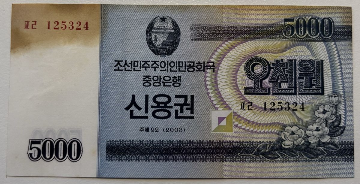 Banconote: Korea 5000 Won 2003 – Usato da Algetshausen venduto da Carrhard