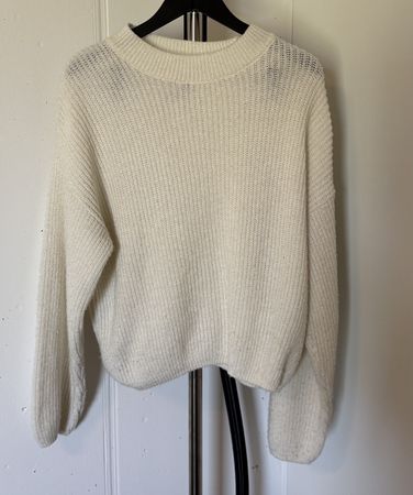 Pull Even&Odd blanc crème, idéal pour l'hiver, Taille M