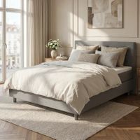 Boxspringbett Adriana-202 grau 180x200 inkl Topper