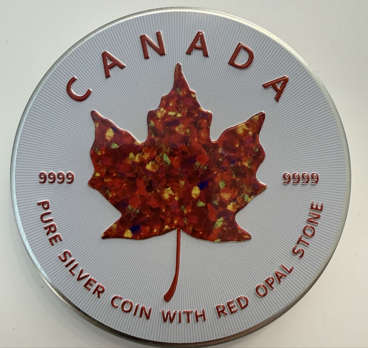 Tutti le monete: 1 oz Canada Maple Leaf Red Opal – Regenbogen – Nuovo (secondo la descrizione) da Zürich venduto da Circle-9-Coins 5
