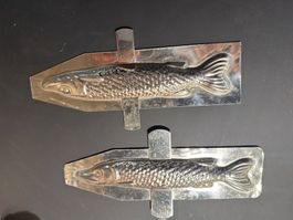 2x1/2 Ancien moule poisson 20cm brochet schokoladenform