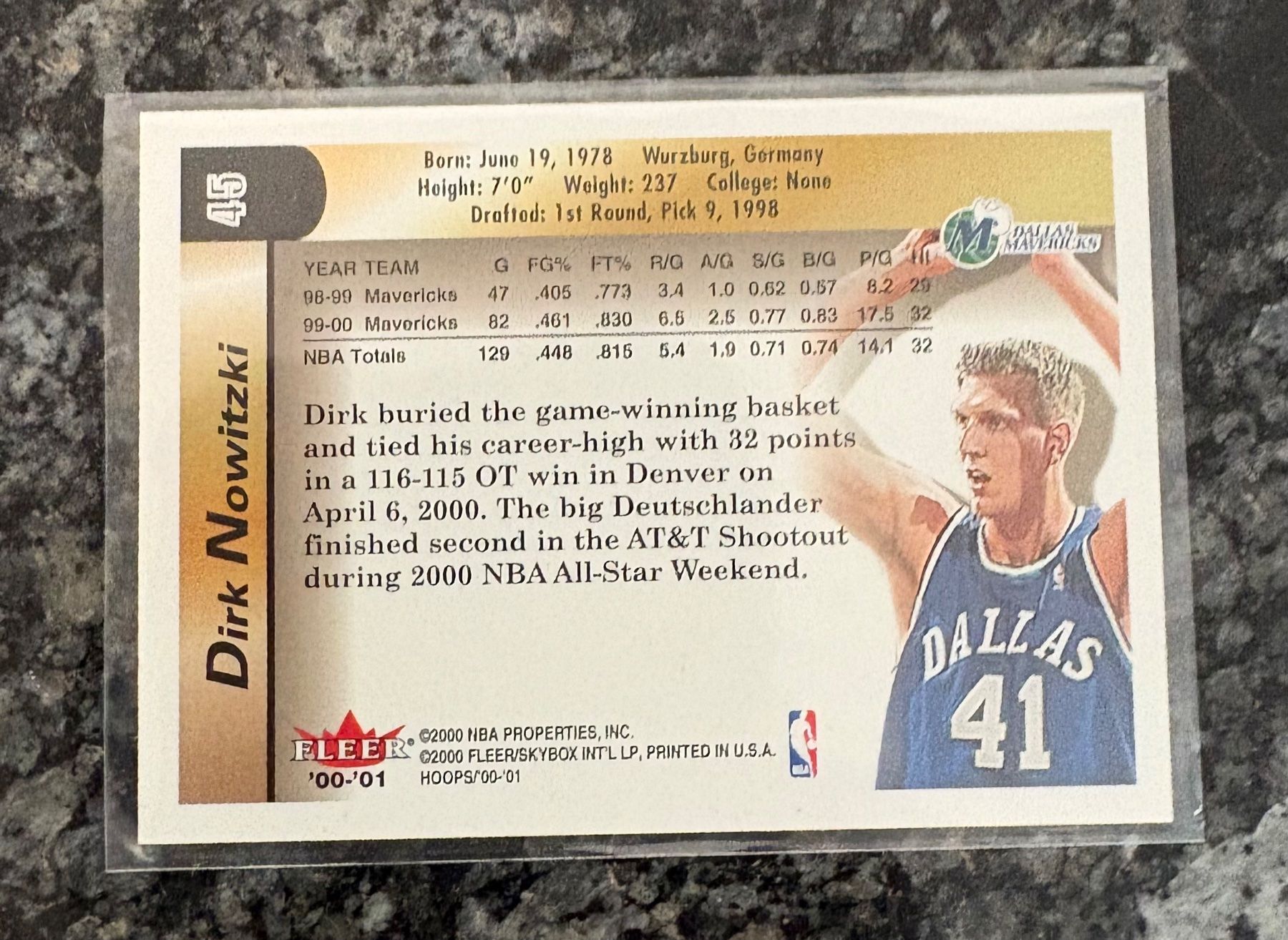 Nba Carte collezionabili: NBA Dirk Nowitzki Fleer Hoops 00/01 Card – Nuovo (secondo la descrizione) da Muttenz venduto da joba23 1