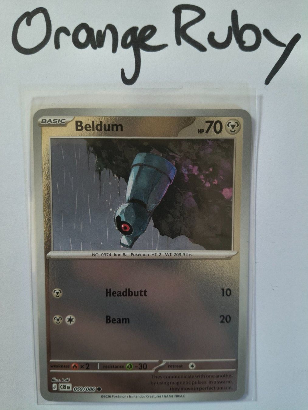 Pokémon Sammelbilder & Trading cards: Beldum 059/086 REVERSE HOLO Chaos Rising CRI English – Gebraucht aus St. Gallen von OrangeRuby