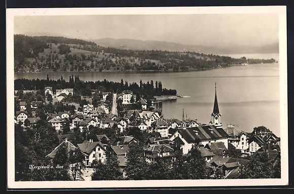 Cartoline postali: AK Hergiswil a. See, Totalansicht, 1927 – Usato da Berlin venduto da bartko-reher