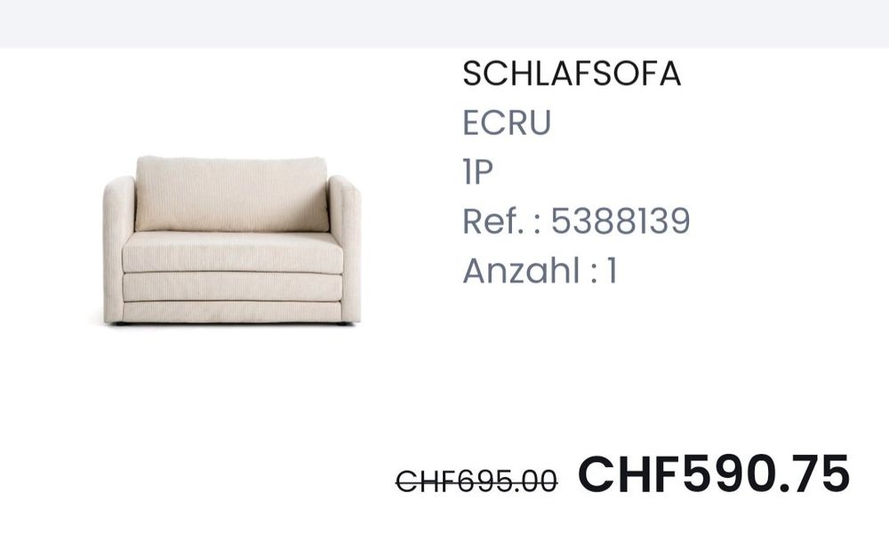 SOFA BETTSOFA COUCH BEIGE NEU Kaufen auf Ricardo