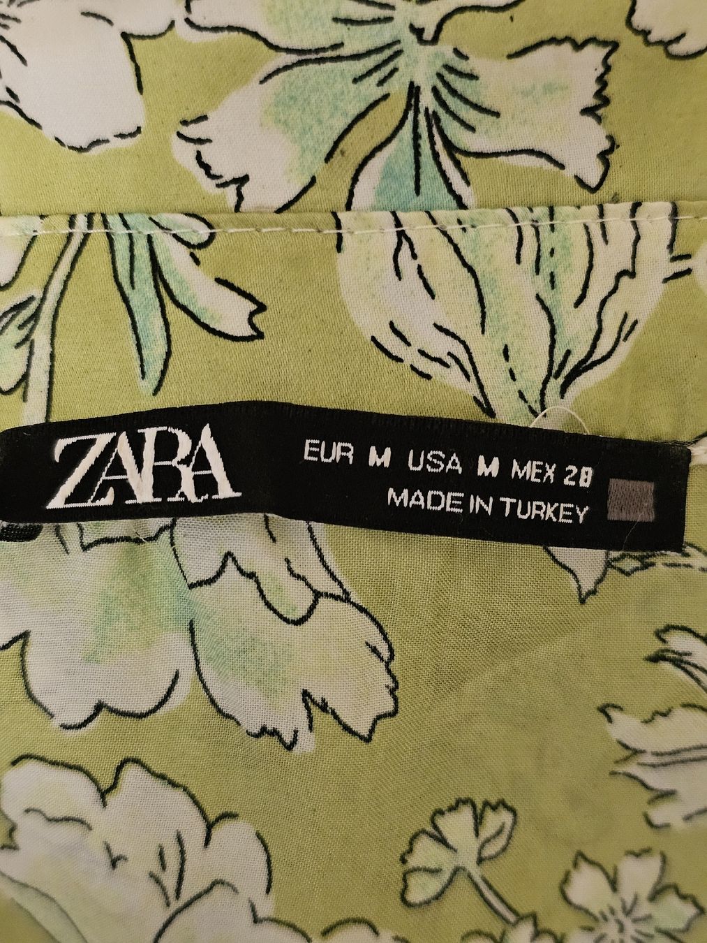 Zara Camicette: ZARA Damen Bluse Hemd Patchwork Print Gr. M Grün Blau Weiss – Usato da Urdorf venduto da ole_mrp9 6