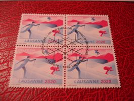 Marke Lausanne 2020, 2019 FDC und Lose 4erblock ET-o