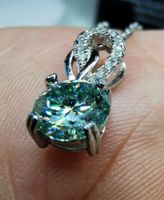 Collier argent avec diamant de moissanite de 1 ct certifié