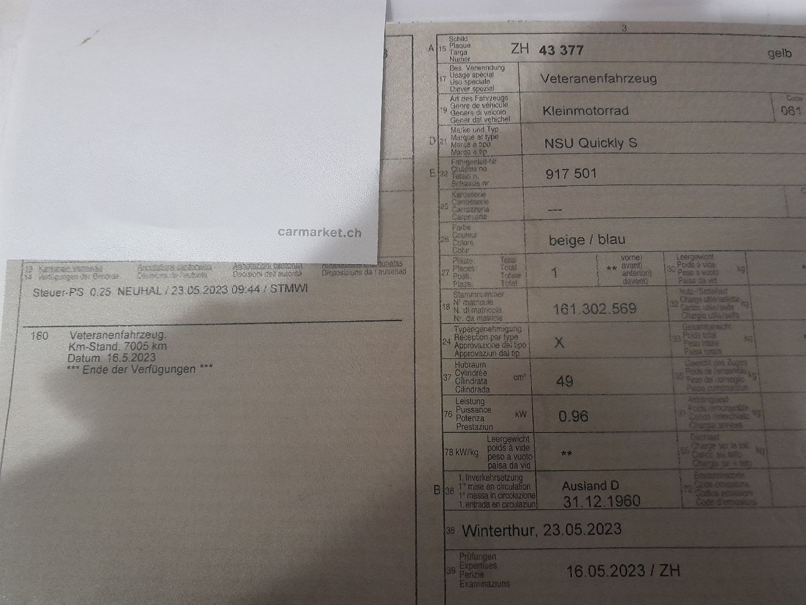 Ciclomotori: NSU Quickly S mit 2 Gang – Usato da Winterthur venduto da Rhunziker 4