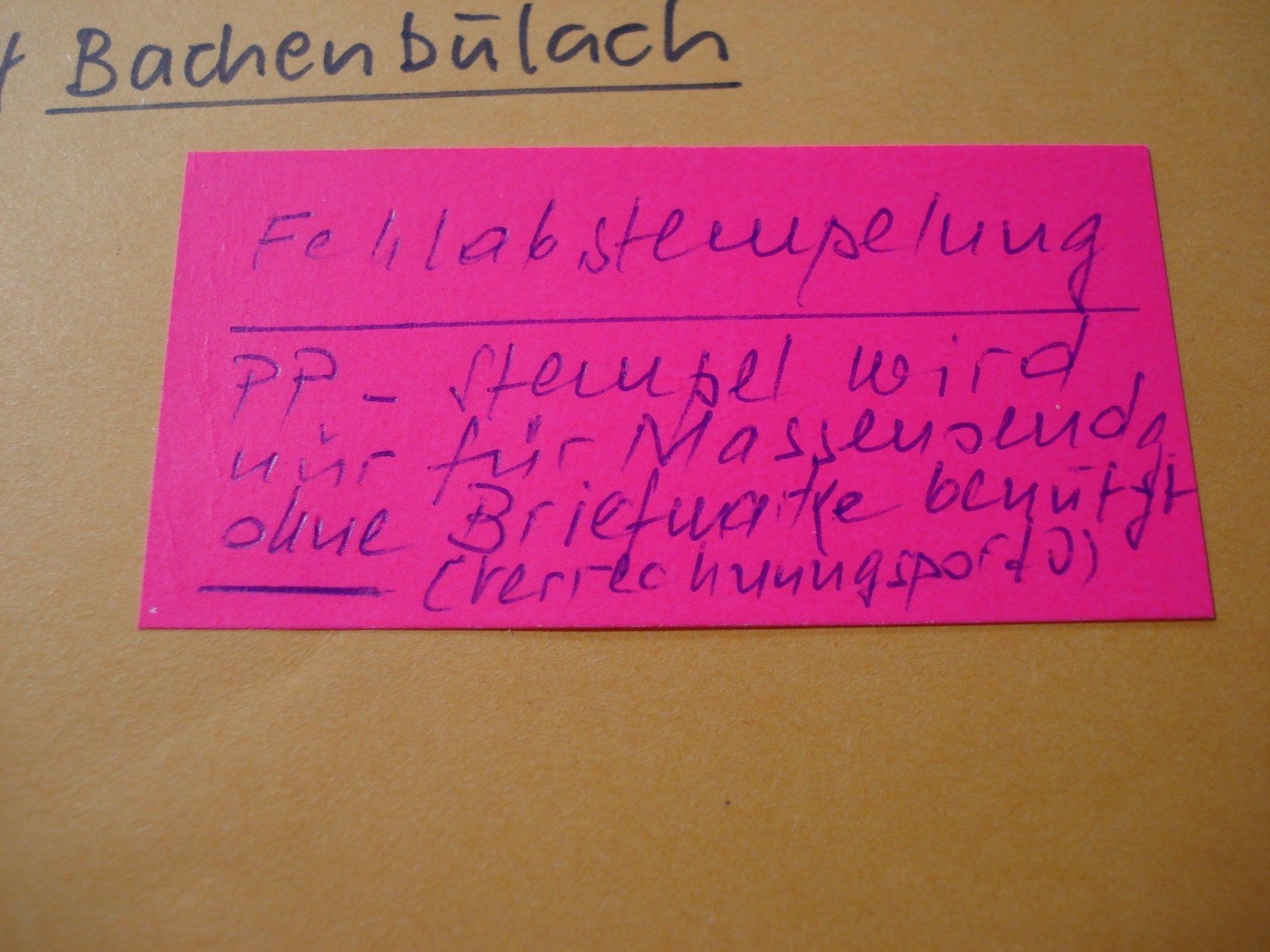 Tous les timbres: Brief 1981, Briefmarke mit PP-Stempel, Fehlstempel – D'occasion à Niederwil AG par morostahu 2