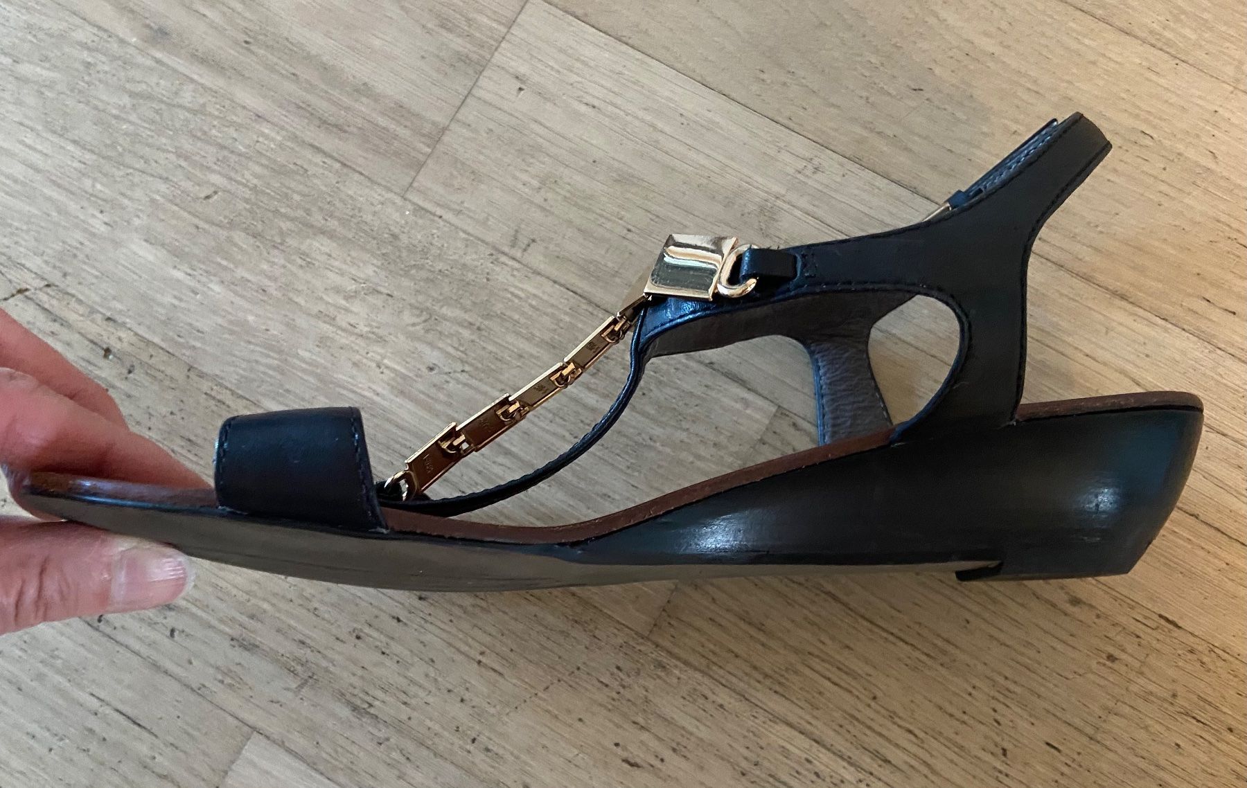 Scarpe da donna: BOCAGE Sandales compensées cuir noir et or 39 – Nuovo (secondo la descrizione) da Genève venduto da kik_8jd6 5