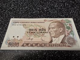 5000 Lira Banknote Tuerkiye 1970 Banknote 