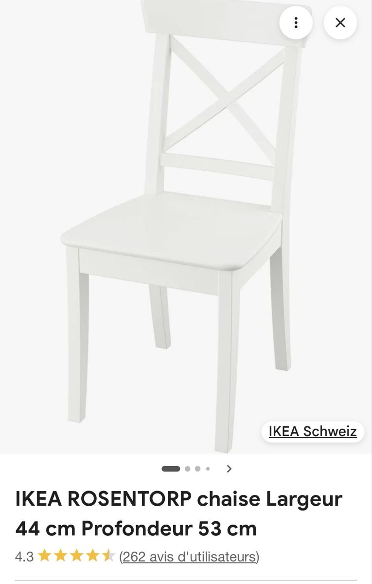 Ikea Chaises: Lot de 8 chaises blanches  – D'occasion à Chernex par npe_m5zk 3