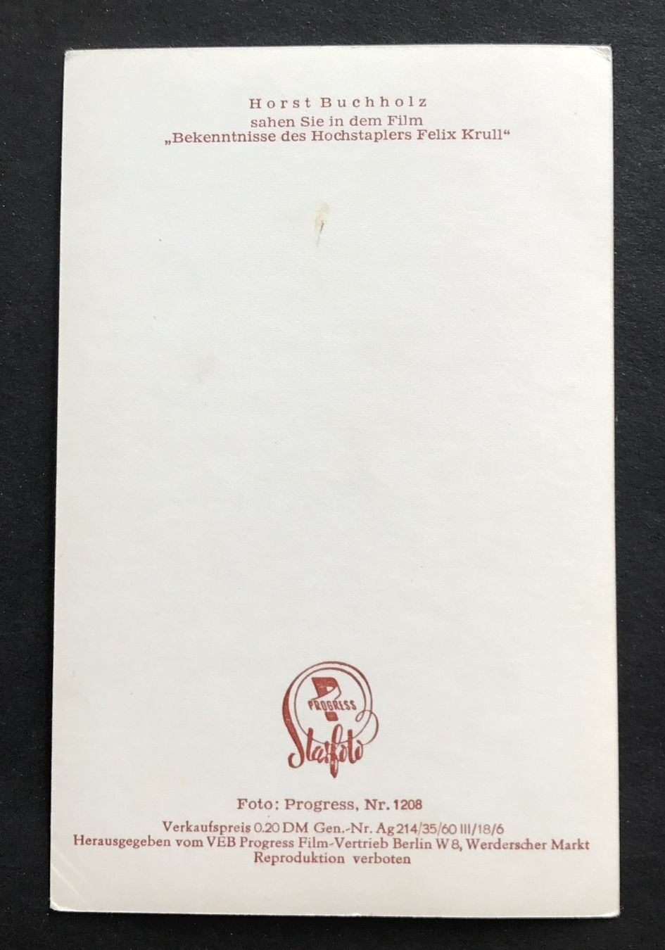 Cartoline postali: ANSICHTSKARTE HORST BUCHHOLZ – Usato da Ostermundigen venduto da wini63 1