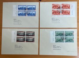 1944, B22-B25 x 4, 4 BRIEFE 0 ZÜRICH, Ia! SBK 160.-+