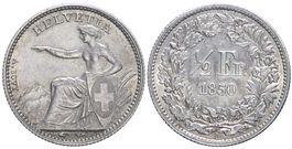 Schweiz, 1/2 Franken 1850 A
